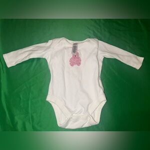 GAP White and Pink Bear Bodysuit Newborn